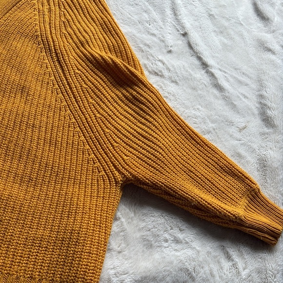 Garage Mustard Yellow Open Knit Cardigan Small - Picture 4 of 8